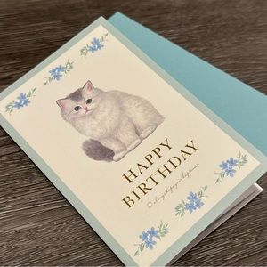 Persian Kitten Cat Birthday Card ❘ Celebrate Card ❘ Happy Birthday Card